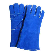 Welding Navy Blue Leather Gloves Cow Split Leather Working Glove
